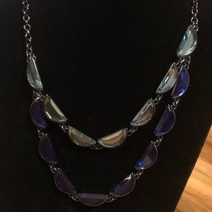 Coldwater Creek crescent gem necklace 2 color.